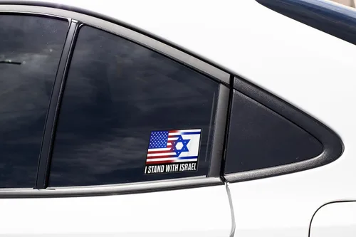 Vista 6 de Adhesivo con la bandera de Israel I Stand with Israel Flag Sticker Support Israel Sticker Varios tamaños