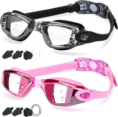 Vista 15 de COOLOO Gafas de natación, paquete de 2 gafas de natación para hombres y mujeres, gafas de natación para adultos, jóvenes, adolescentes, niños, gafas