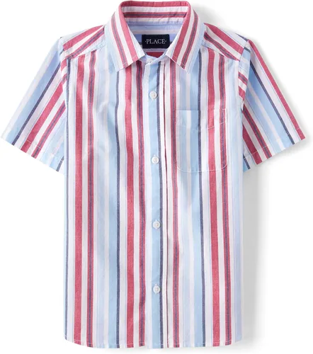 Vista 21 de The Children's Place - Camisa de manga corta con botones para niños grandes