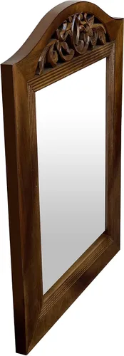 Vista 5 de Espejo de pared de madera, espejo de marco de madera rústica para baño, granja, dormitorio, entrada y sala de estar, espejo de pared decorativo