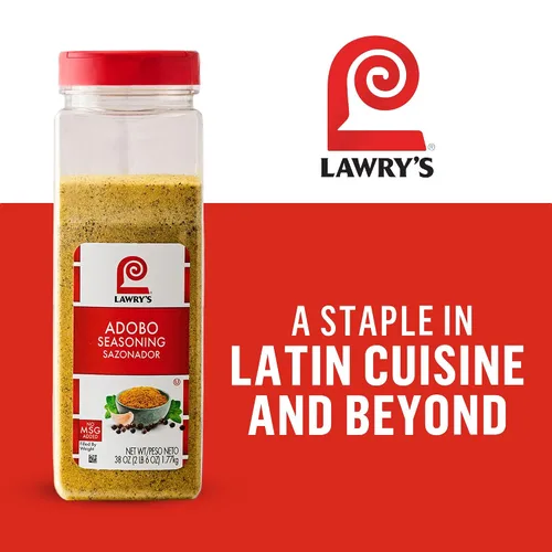 Vista 3 de Lawry's Condimento, Adobo, condimento multiusos, hecho para chefs, mezcla clásica de ajo, orégano, cúrcuma, sal y pimienta negra, para tacos, pollo