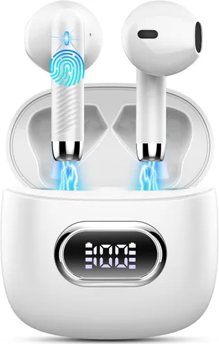 Vista 9 de Auriculares inalámbricos, auriculares Bluetooth V5.4 estéreo con graves con micrófonos ENC con cancelación de ruido, auriculares Bluetooth 56H