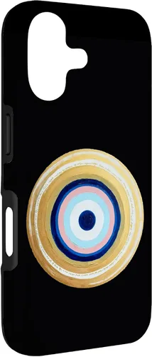 Vista 3 de Carcasa para iPhone 17 con protección contra maldiciones amarillas y negras, color rosa