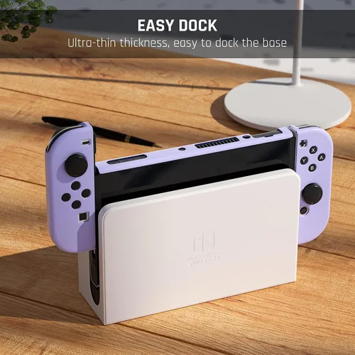 Vista 6 de GLDRAM Case for Nintendo Switch OLED Model 2021 with Screen Protector and 4 PCS Thumb Caps, Protective Hard Cover for Switch OLED Console & JoyCon