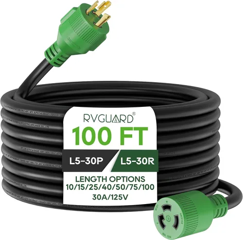 Vista 12 de RVGUARD Cable de extensión de generador de 3 clavijas, 30 amperios y 10