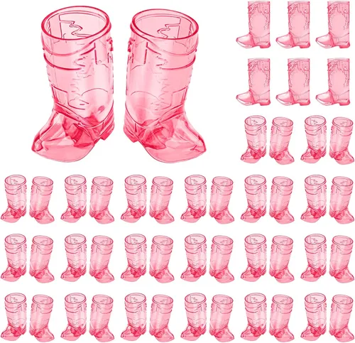 Vista 16 de SAIAOKJ Vasos de Chupito en Forma de Bota de Vaquero, 12 Piezas de 1 Onza Vasos de Chupito Mini de Plástico en Forma de Bota, Vasos de Plástico