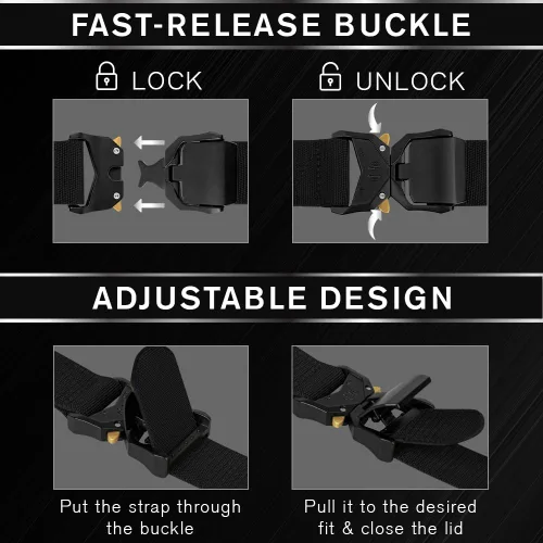 Vista 5 de TECEUM Tactical Belt – Heavy-Duty & Quick Release – Military, Work, Rigger, Duty & Utility Belt for Men