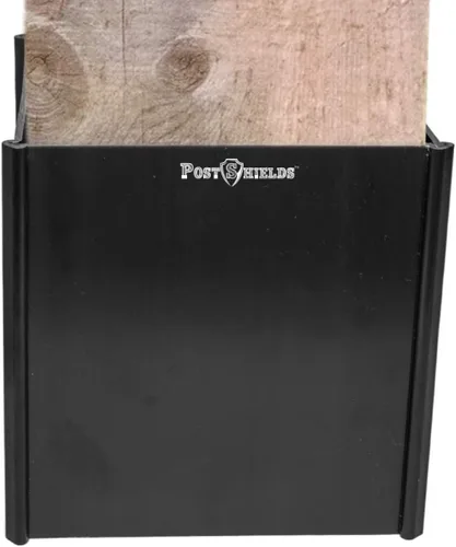 Vista 8 de Post Shields protegen a los postes de los buzones y las cercas de daños por cortadora de césped, 3.5 por 3.5 por 4 pulgadas, negro, Bronce
