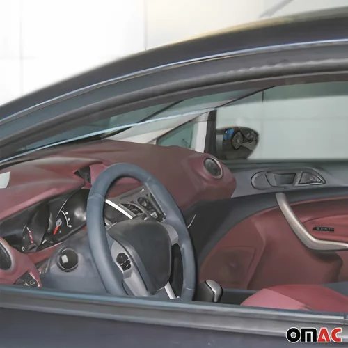Vista 6 de OMAC Deflector de protección contra la lluvia de la visera de la ventana para Ford Fiesta 2011-2019 humo negro 2 piezas