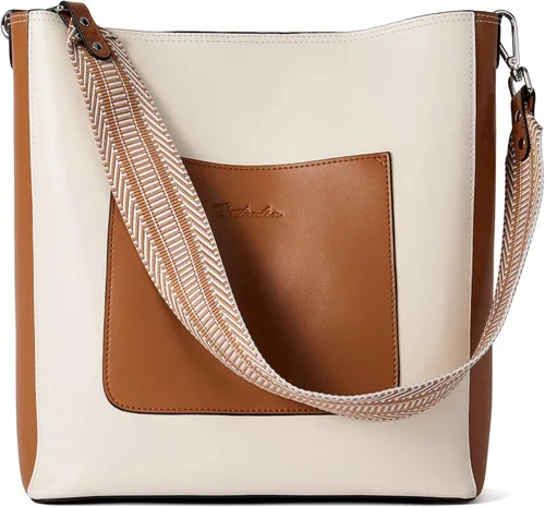 Vista 2 de BOSTANTEN Bolsos de mano para mujer de cuero con bolsa cruzada de hombro albaricoque