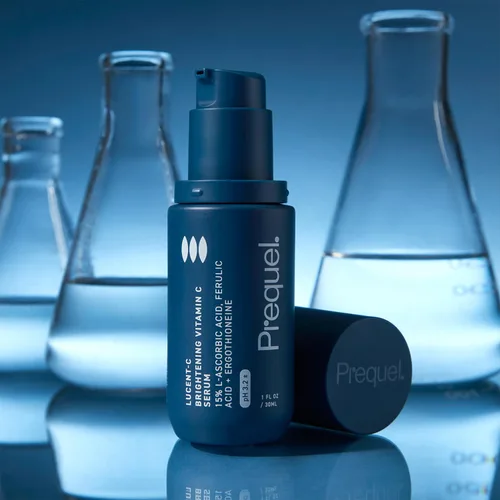 Vista 7 de Prequel Skin Lucent-C, suero de vitamina C para rostro. Ácido L-ascórbico facial profesional, fórmula de ácido ferúlico con niacinamida. Cuidado