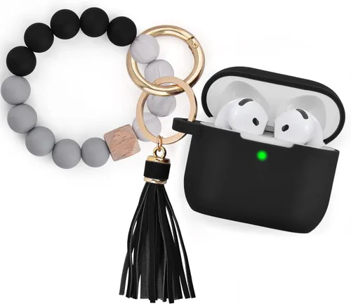 Vista 21 de Filoto Funda para AirPods Pro 3 (2025), funda protectora de silicona suave compatible con Apple AirPods Pro de 3ª generación con pulsera de cuentas