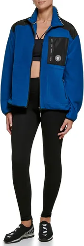 Vista 3 de DKNY Chaqueta polar híbrida con cremallera completa para mujer