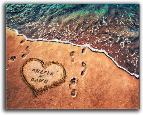Vista 17 de Personal-Prints Stargazers - Arte romántico personalizado para pared, personalizado con tus nombres en el clásico Chevy 1954, aniversario, boda