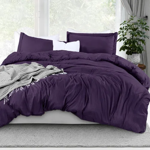 Vista 26 de Utopia Bedding Juego de funda de edredón tamaño individual - 2 piezas con cierre de cremallera - 1 funda de edredón 68X90 pulgadas y 1 funda de Beige