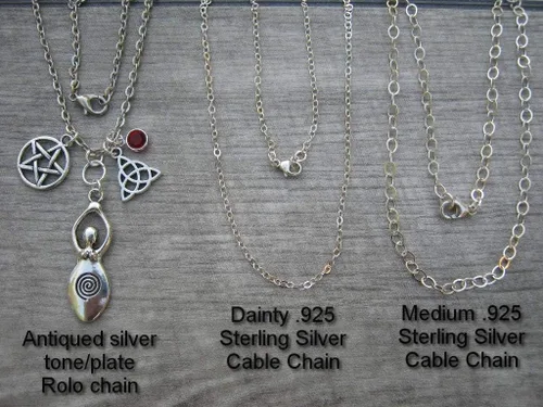 Vista 2 de Collar de diosa, collar de pentáculo personalizado, joyería Wiccan, collar de piedra natal, triquetra