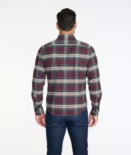 Vista 2 de UNTUCKit Greyton - Camisa de franela sin meter para hombre manga larga gris oscuro y cuadros granate ajuste regular