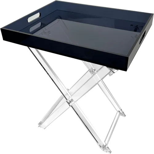 Vista 8 de Designstyles Mesa plegable de acrílico - Escritorio moderno y elegante - Mesa de servicio de cocina y bar - Elegante diseño transparente