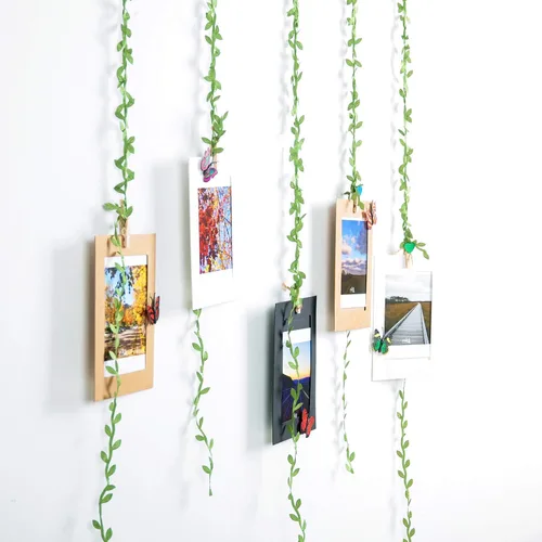 Vista 4 de Naidiler 81 m de cinta de hojas, cinta de enredaderas artificiales con hojas en cuerda para decoración selvática botánica y vegetación artificial