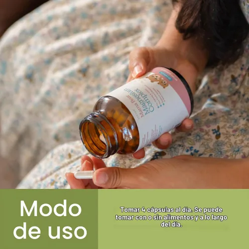 Vista 5 de Suplemento de complejo de magnesio Mama Bear, 120 cápsulas 4 formas: glicinato, citrato, L-treonato y elemental, además de ortigas y espinacas