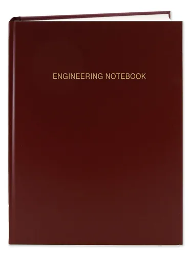Vista 3 de Libreta de notas de ingeniería de 96 páginas, de 8 7/8 x 11 1/4 pulgadas, con cubierta dura de costura Smyth, de la marca BookFactory