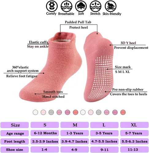 Vista 2 de Dicry Calcetines de tobillo antideslizantes para bebés y niños pequeños