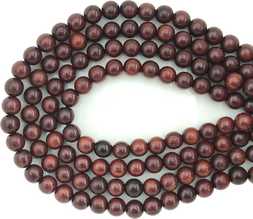 Vista 12 de CarpenterC - 200 piezas de cuentas sueltas de 6 mm, de madera de palisandro natural pulida, redondas, para hacer joyas, manualidades, artesanías
