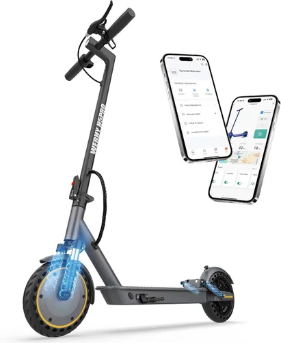 Vista 11 de WERHY Scooter eléctrico, motor de 500 W/350 W, neumáticos sólidos de 8.5 Rosa