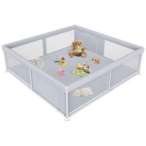 Vista 16 de Corralito de juegos para bebés y niños pequeños de 50 x 50 pulgadas, patios de juegos para interiores y exteriores, corral de juego de seguridad