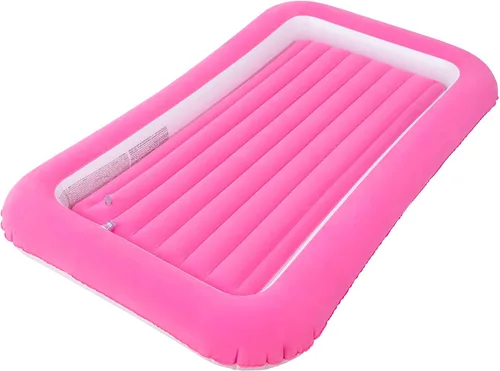 Vista 11 de Cama de aire para niños, colchón inflable para viaje de bebé con laterales, azul