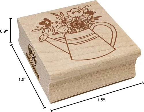 Vista 8 de Ramo de flores cuadrado de goma para estampar manualidades, 1.25 pulgadas, pequeña