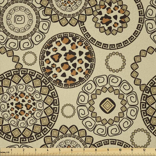 Vista 71 de Ambesonne - Tela Indie de The Yard, patrón colorido con anteojos clásicos de moda antigua, nerd, inteligente, bohemio, dibujo de doodle, tela