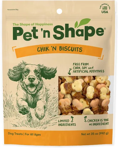 Vista 10 de Pet 'n Shape Chik 'n Apple Jerky - Golosinas para perros envueltas naturales – 16 onzas