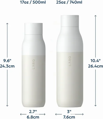 Vista 7 de LARQ Bottle Twist Top - Botella de agua aislada de acero inoxidable de 17 onzas, sin BPA, botella de agua reutilizable para campamento, oficina