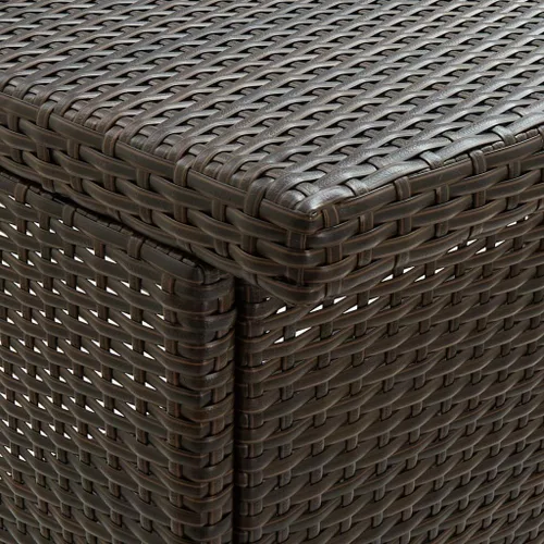 Vista 8 de Juego de barras de 3 piezas de ratán sintético rectangular marrón con marco de acero, diseño moderno para interiores y exteriores, comedor y patio