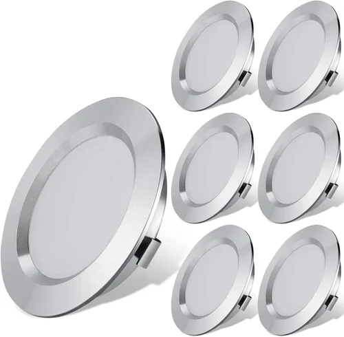 Vista 10 de Luces LED de 12V para RV, Barco, Remolque, Camper - Control táctil de 3 temperaturas de color, luz empotrada mini de bajo voltaje regulable, paquete