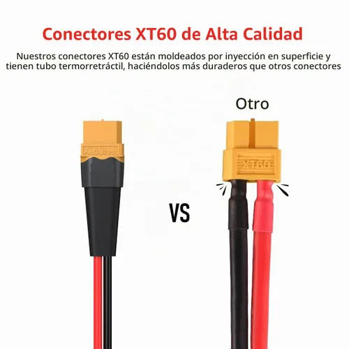 Vista 2 de ELFCULB Cable de extensión XT60 de 10 AWG de 0.5 pies, conector hembra a macho XT60 para batería RC, estación de energía portátil, panel solar
