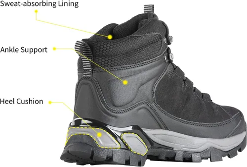 Vista 4 de FREE SOLDIER Botas de senderismo para hombre, ligeras, transpirables, impermeables, para senderismo, senderismo