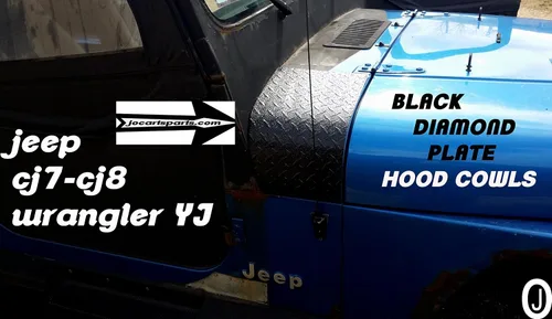 Vista 2 de Se adapta a Jeep Wrangler YJ - CJ7-CJ8 placa de diamante negro 2 PC