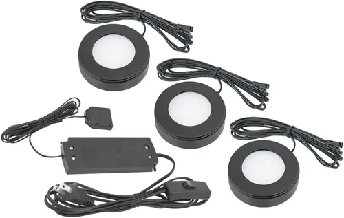 Vista 6 de American Lighting Kit de tres discos LED regulables Omni con cable de alimentación de 6 pies, listado cULus, diámetro de 2-5/8 pulgadas