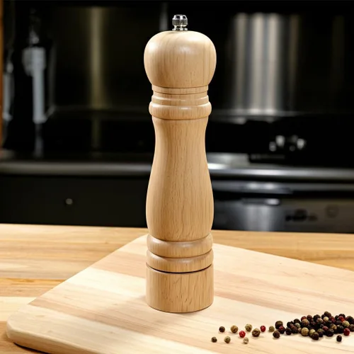 Vista 5 de Molinillo de pimienta de madera, molinillo de pimienta ajustable, molinillo de especias prémium para cocina, salero y pimentero, 7 pulgadas