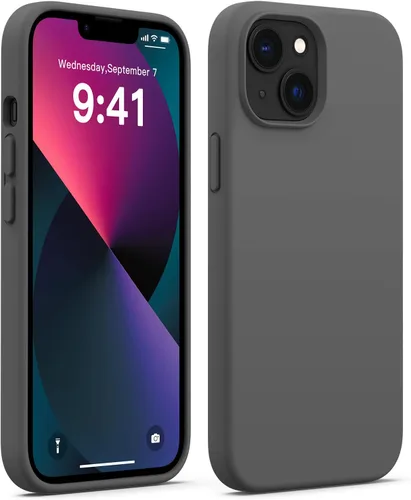 Vista 30 de AOTESIER Funda compatible con iPhone 13, [Serie Slim de silicona] Funda protectora de cuerpo completo a prueba de golpes con forro de microfibra