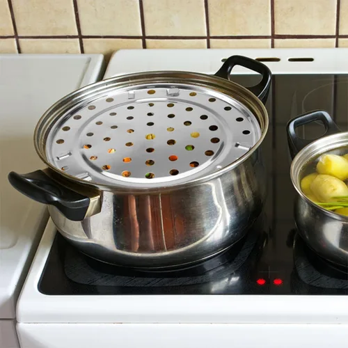 Vista 6 de 2pcs Steaming Rack Stainless Steel with Detachable Feet