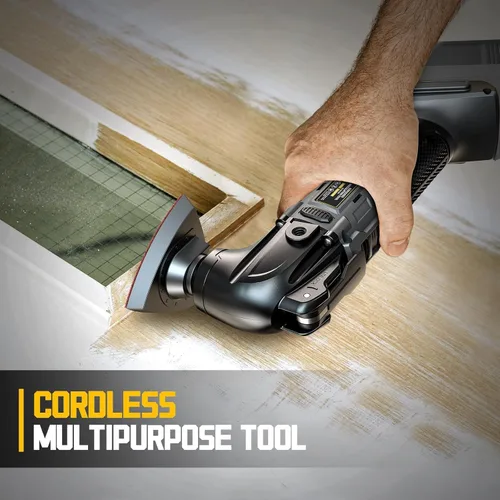 Vista 5 de Cerycose Herramienta oscilante inalámbrica compatible con batería Dewalt de 20 V, 21000 OPM Max sin escobillas con mango auxiliar, multiherramienta