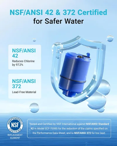 Vista 2 de AQUA CREST Filtro de agua certificado NSF, repuesto para todos los sistemas de filtración de grifos PUR®, PUR®PLUS y paquete de 3 filtros