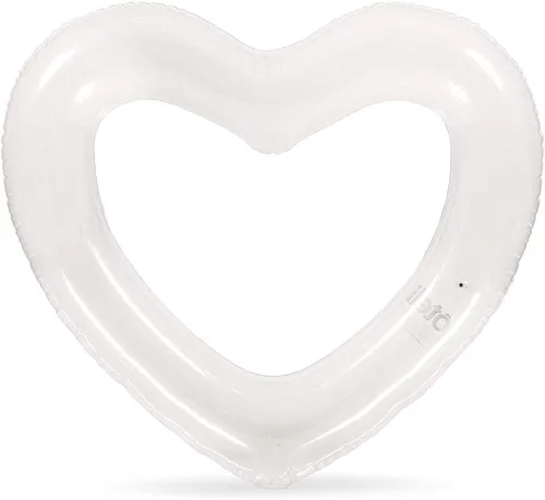 Vista 3 de LOTELI - Flotadores de piscina con forma de corazón originales para adultos, más gruesos y fuertes, flotadores inflables grandes para fiestas