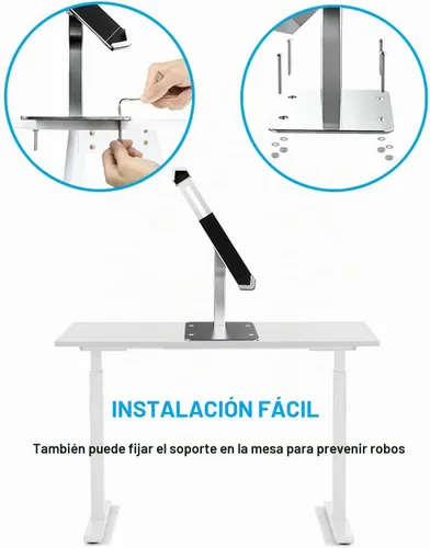 Vista 7 de Soporte antirrobo para tablet de 9 a 14 pulgadas, soporte de piso de escritorio para iPad de seguridad, soporte de pantalla POS resistente