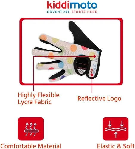 Vista 4 de Kiddimoto Kids Cycling Gloves Anti-Slip Kids Bike Gloves for Boys and Girls Full Finger Kids Mountain Bike Gloves for BMX, MTB Riding, Gymnastics