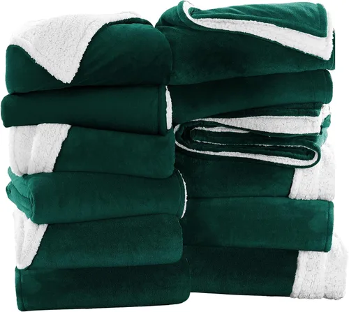 Vista 59 de IR Imperial Rooms Mantas Sherpa de color rosa bebé tamaño King para cama – Paquete al por mayor de 9 mantas Sherpa – Manta suave y esponjosa