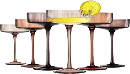 Vista 5 de Khen Venus Vasos Cristalería de Lujo - Juego de 6 - Para Todos los Días, Regalo de Invierno Para Ella, Mamá, Esposa, Novia, Celebraciones
